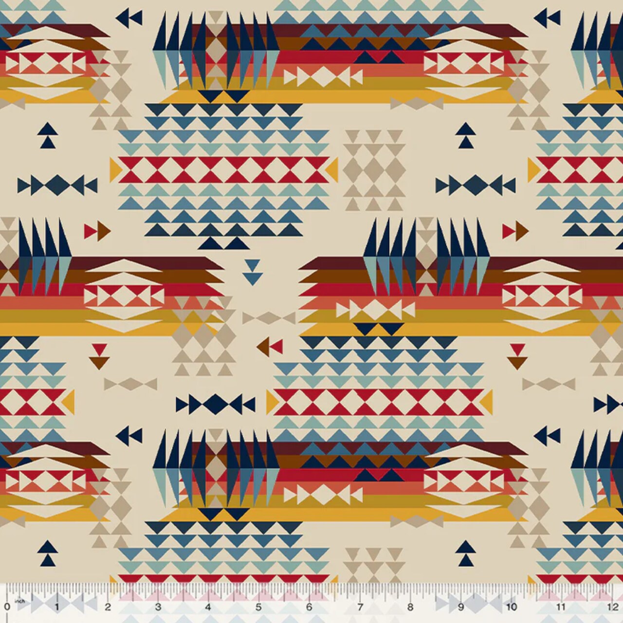 Fabric Windham Tan/Multi Mountain Pass in Canvas Spirit Trail by the Quarter Yard 53734C-1